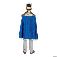 Boy's Blue Wise Man's Cape with Crown Costume