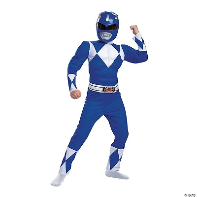 Boy's Classic Muscle Mighty Morphin Blue Ranger Costume
