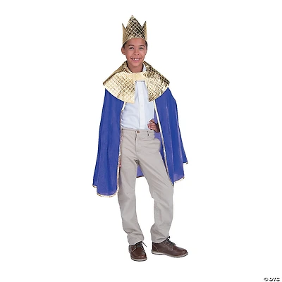 Boy's Purple Wise Man's Cape with Crown Costume