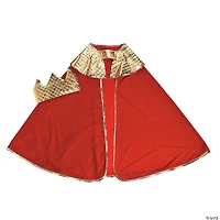 Boy's Red Wise Man's Cape with Crown Costume