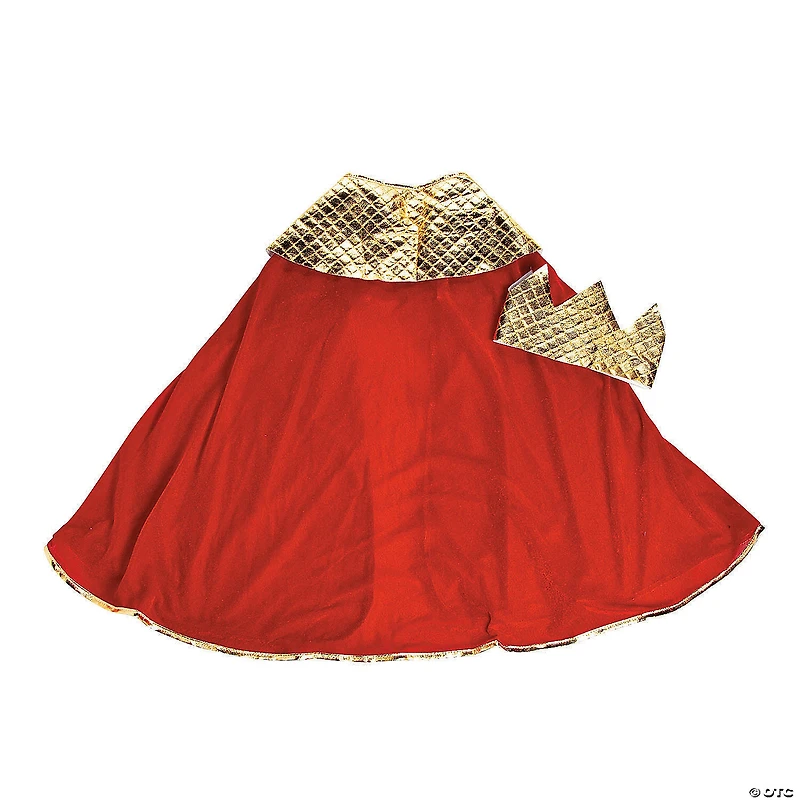 Boy's Red Wise Man's Cape with Crown Costume