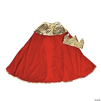 Boy's Red Wise Man's Cape with Crown Costume