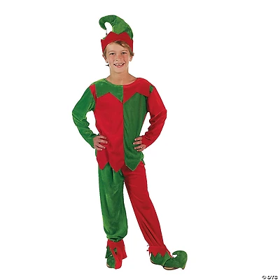 Boy's Velour Elf Costume - Small/Medium