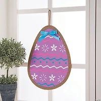 Bright Easter Egg Burlap Door Sign