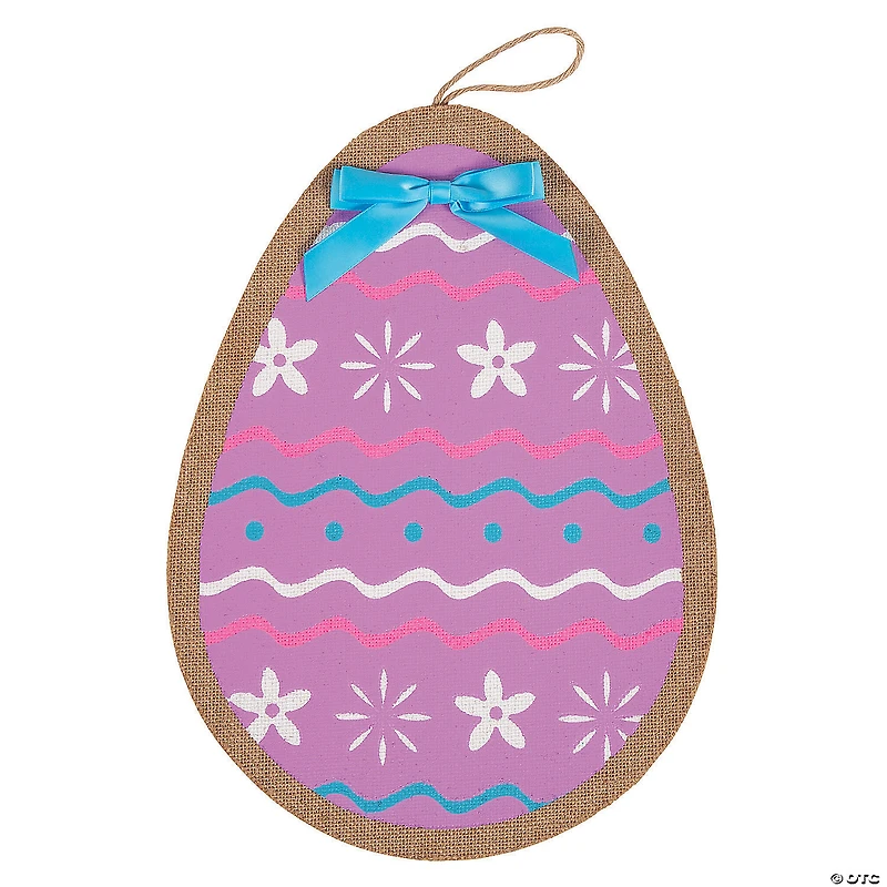 Bright Easter Egg Burlap Door Sign