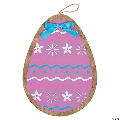 Bright Easter Egg Burlap Door Sign