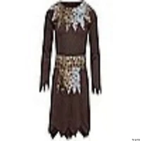 Brown and White Viking Girl Child Halloween Costume - Medium