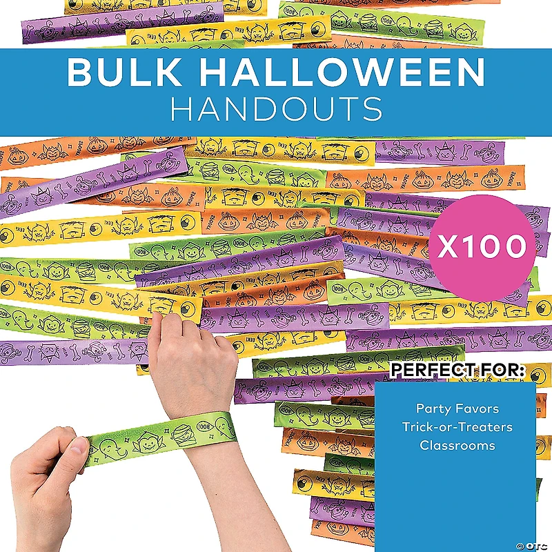 Bulk 100 Pc. Halloween Slap Bracelet Assortment