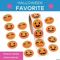 Bulk 100 Pc. Jack-O’-Lantern Face Stickers