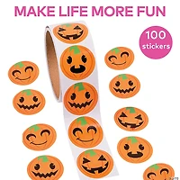 Bulk 100 Pc. Jack-O’-Lantern Face Stickers