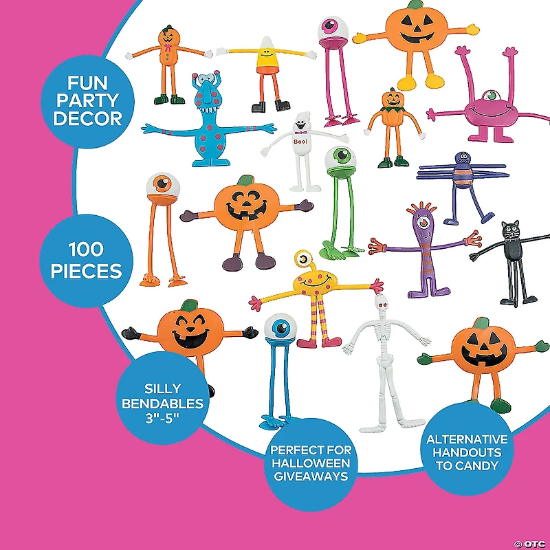 Bulk 100 Pc. Mega Halloween Bendable Assortment
