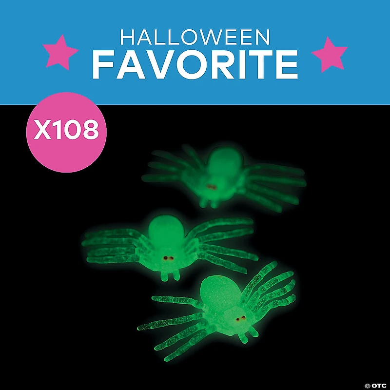 Bulk 108 Pc. Glow-in-the-Dark Spiders