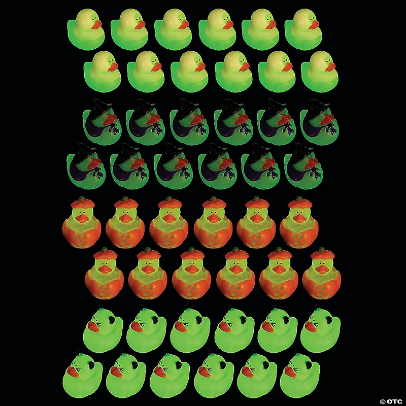 Bulk 120 Pc. Mini Glow-in-the-Dark Halloween Rubber Ducks