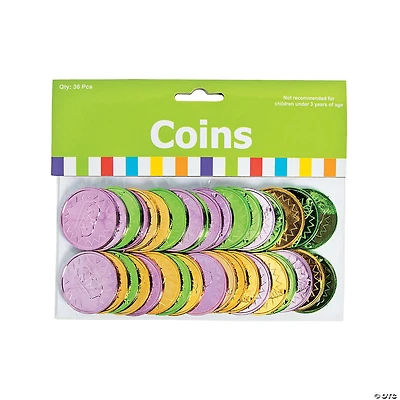 Bulk 144 Pc. Colorful Mardi Gras Coins