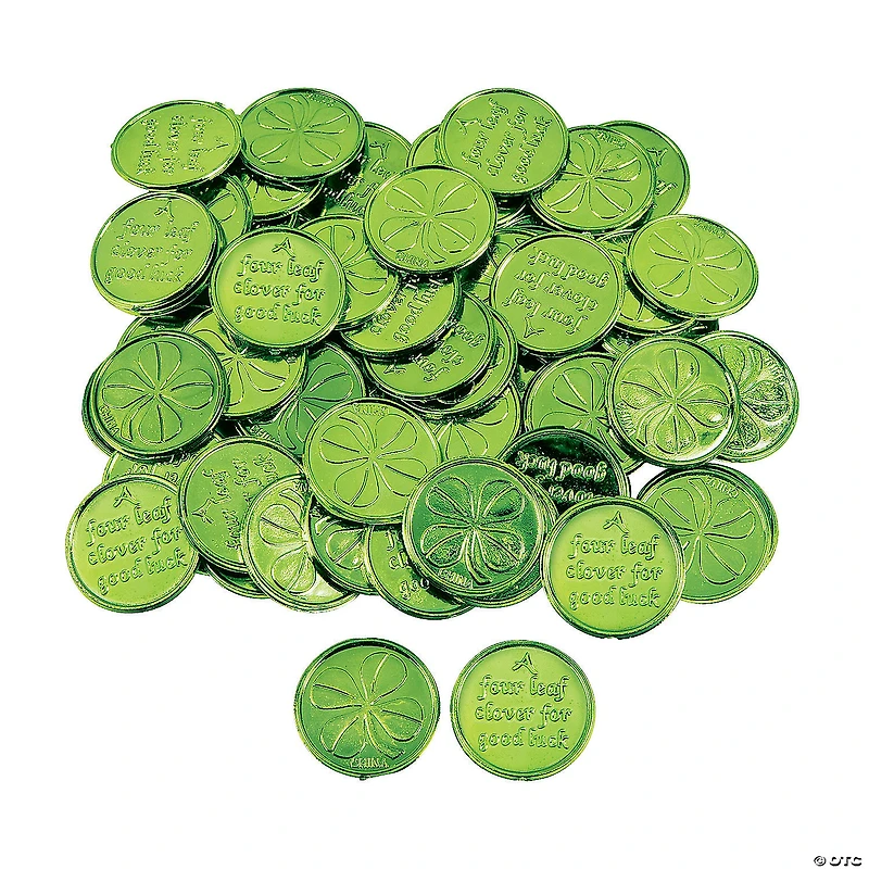 Bulk 144 Pc. Four-Leaf Clover Good Luck Plastic Coins