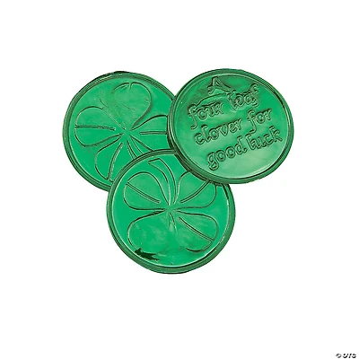 Bulk 144 Pc. Four-Leaf Clover Good Luck Plastic Coins