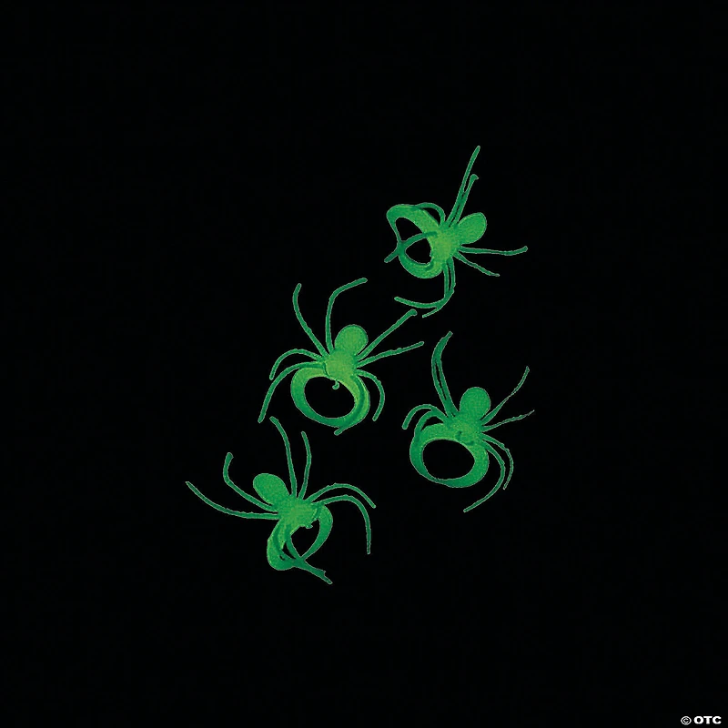 Bulk 144 Pc. Glow-in-the-Dark Plastic Spider Rings