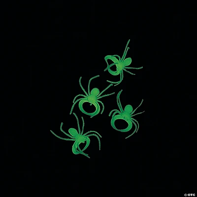 Bulk 144 Pc. Glow-in-the-Dark Plastic Spider Rings