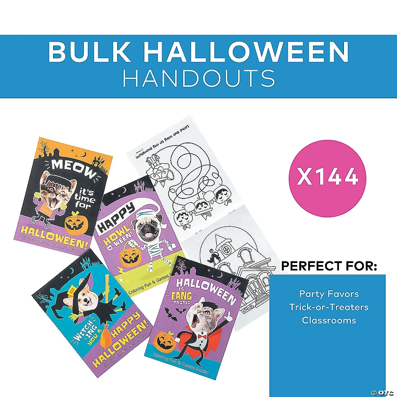 Bulk 144 Pc. Halloween Silly Animal Characters Coloring Books