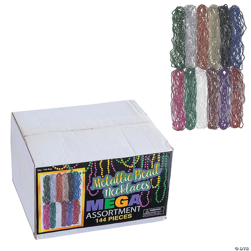 Bulk 144 Pc. Metallic Bead Necklace Assortment