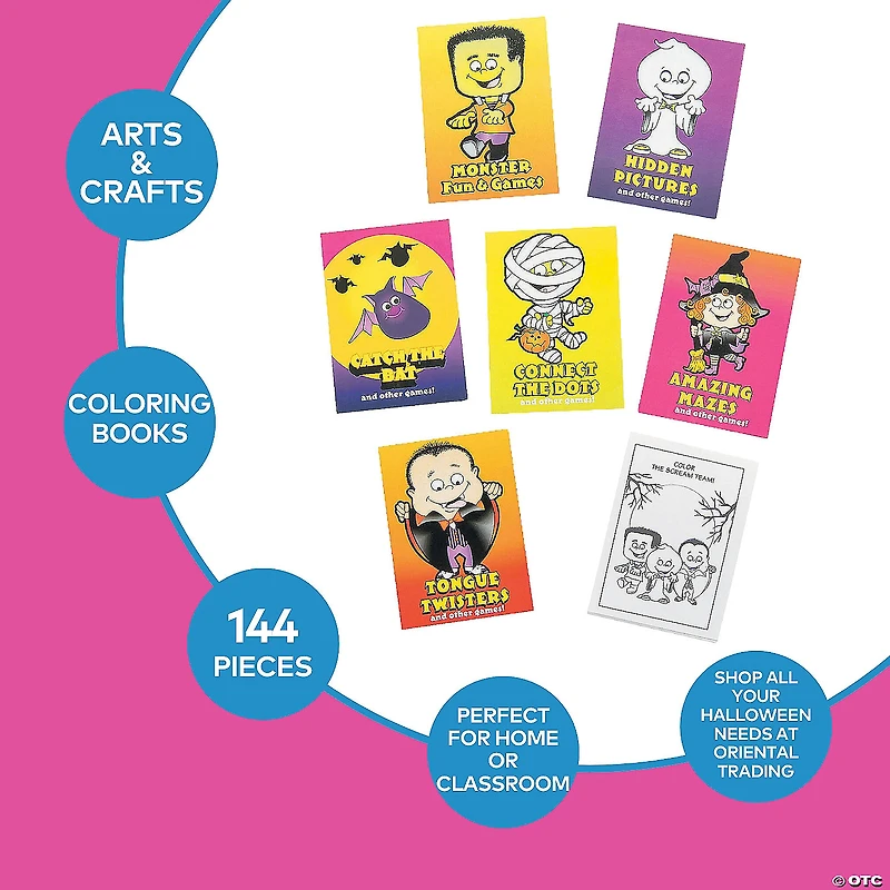 Bulk 144 Pc. Mini Halloween Fun & Games Books