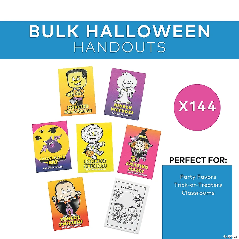 Bulk 144 Pc. Mini Halloween Fun & Games Books