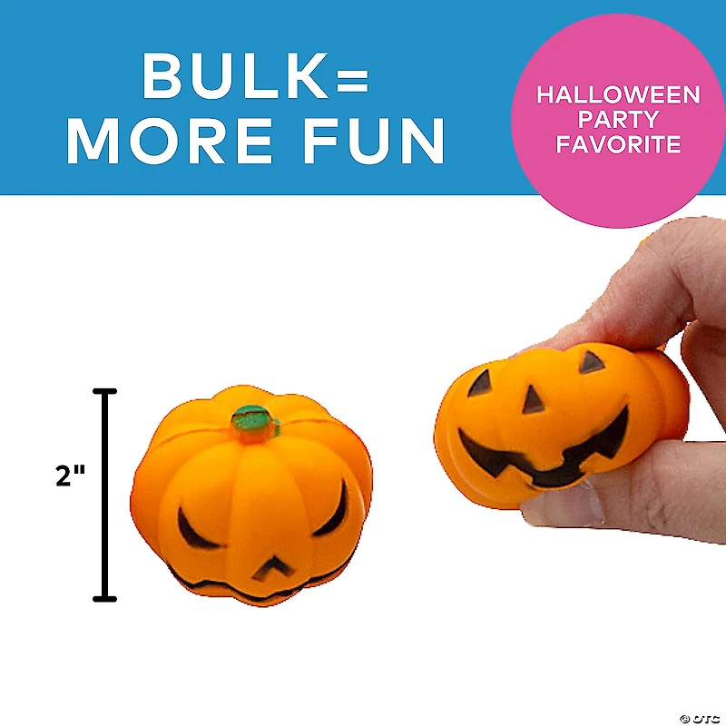 Bulk 144 Pc. Mini Squeeze Jack-O’-Lantern Stress Toys