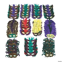 Bulk 250 Pc. Mardi Gras Feather Mask Assortment