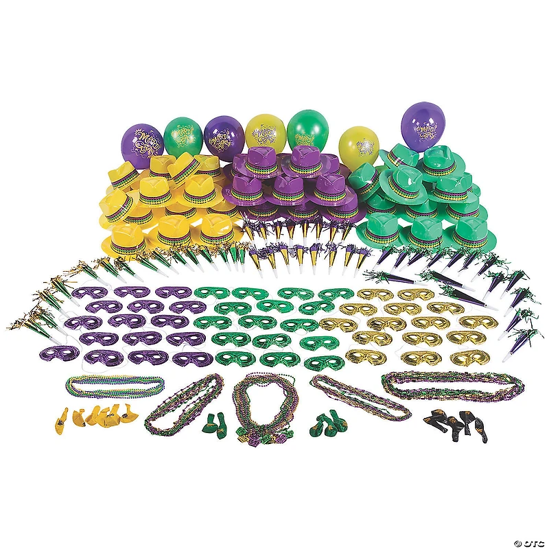 Bulk 250 Pc. Mardi Gras Party Kit For 50