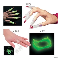 Bulk 288 Pc. Glow-in-the-Dark Creepy Halloween Accessories Kit