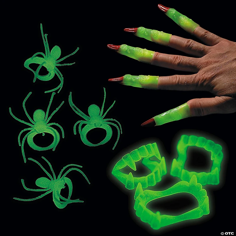 Bulk 288 Pc. Glow-in-the-Dark Creepy Halloween Accessories Kit