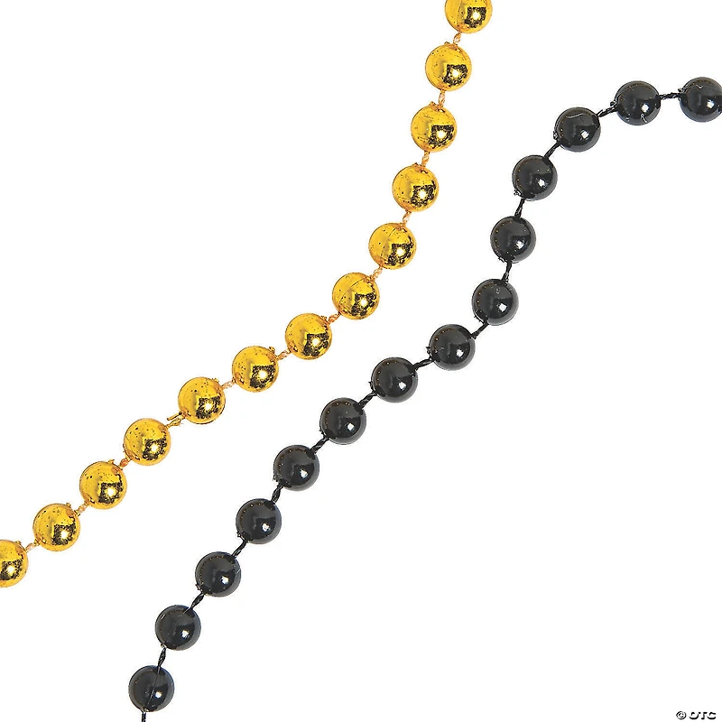 Bulk 48 Pc. Black & Gold Bead Necklaces