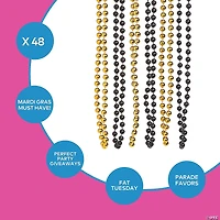 Bulk 48 Pc. Black & Gold Bead Necklaces