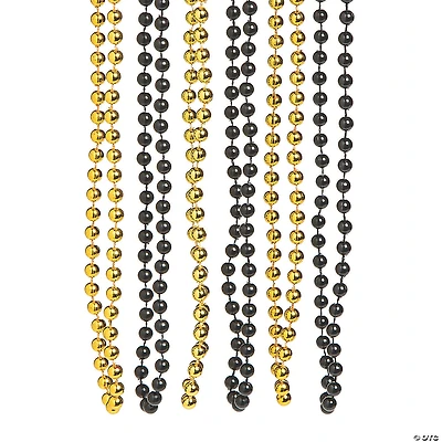 Bulk 48 Pc. Black & Gold Bead Necklaces