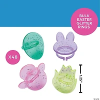 Bulk 48 Pc. Easter Glitter Rings