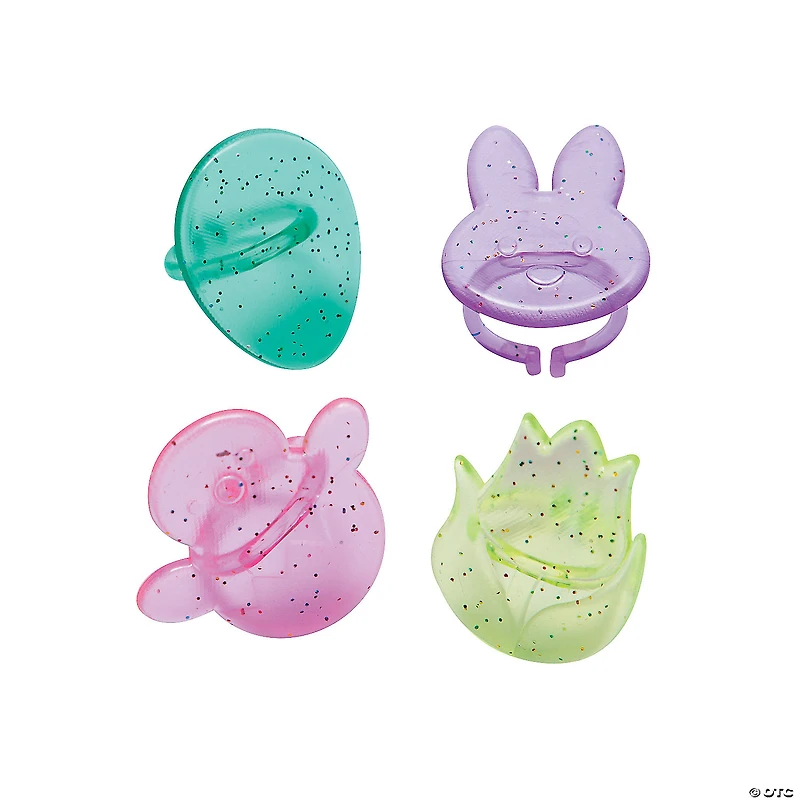 Bulk 48 Pc. Easter Glitter Rings