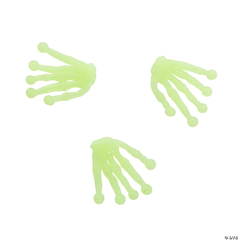 Bulk 48 Pc. Glow-in-the-Dark Halloween Sticky Skeleton Hands