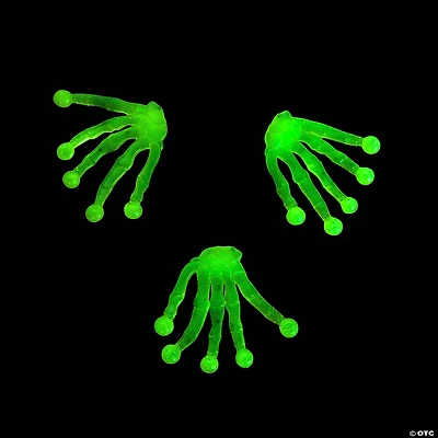 Bulk 48 Pc. Glow-in-the-Dark Halloween Sticky Skeleton Hands