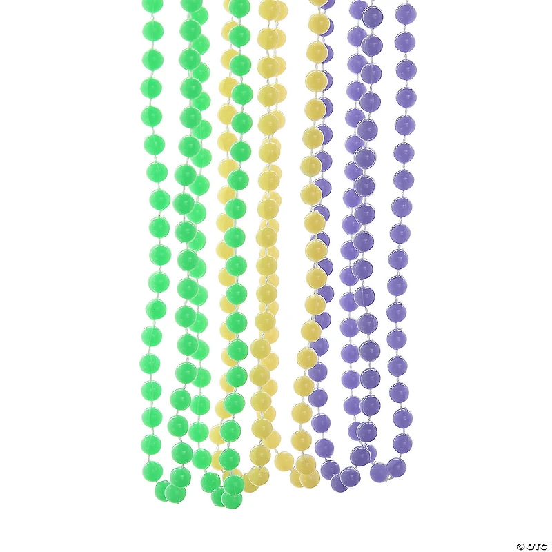 Bulk 48 Pc. Glow-in-the-Dark Mardi Gras Bead Necklaces
