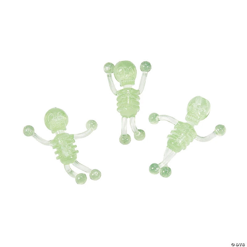 Bulk 48 Pc. Glow-in-the-Dark Mini Sticky Tumbling Skeletons