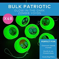 Bulk 48 Pc. Glow-in-the-Dark Mini Zombie YoYos