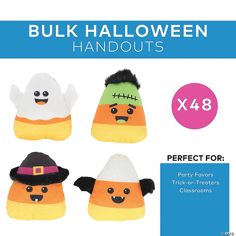 Bulk 48 Pc. Halloween Smiling Stuffed Candy Corn Assortment
