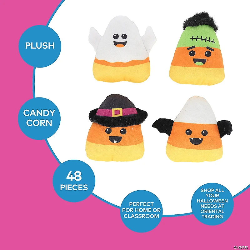 Bulk 48 Pc. Halloween Smiling Stuffed Candy Corn Assortment