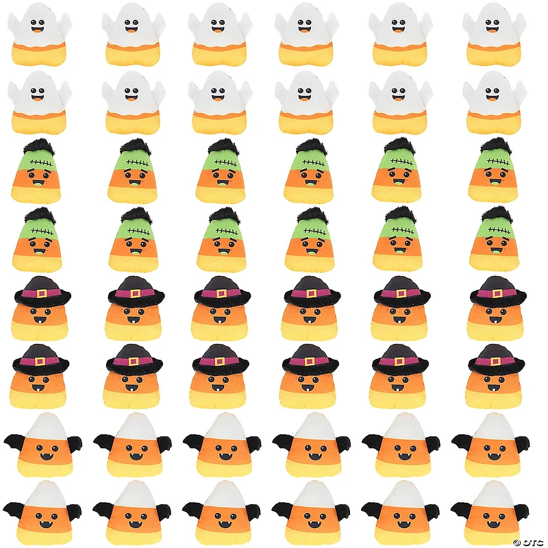 Bulk 48 Pc. Halloween Smiling Stuffed Candy Corn Assortment
