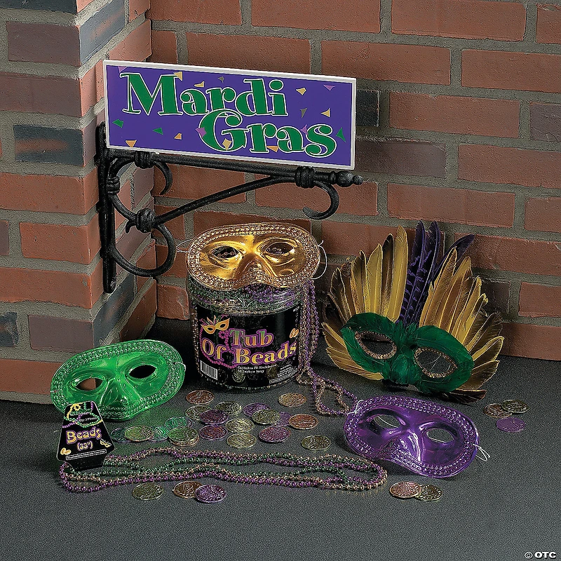 Bulk 48 Pc. Metallic Faceted Mardi Gras Bead Necklaces
