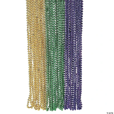Bulk 48 Pc. Metallic Faceted Mardi Gras Bead Necklaces