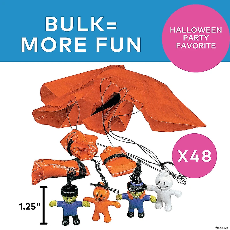 Bulk 48 Pc. Mini Halloween Character Paratroopers