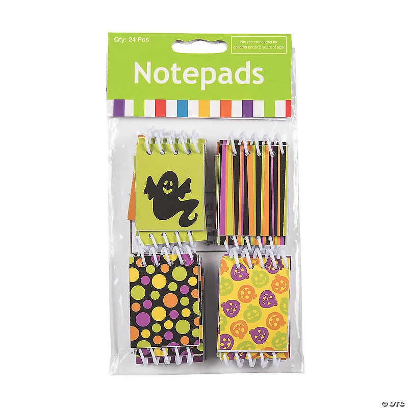 Bulk 48 Pc. Mini Iconic Halloween Spiral Notepads