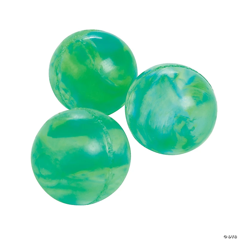 Bulk 48 Pc. Mini Marbleized Glow-in-the-Dark Green Bouncy Balls