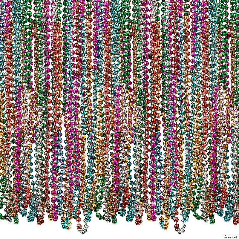 Bulk 48 Pc. Rainbow Mardi Gras Bead Necklaces